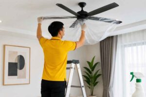 Làm sạch quạt trần an toàn